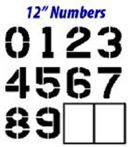 12" Number Stencil Kit - 1/16"